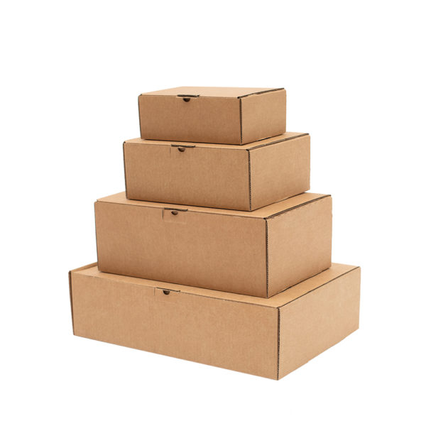 Marrón. Pack de 20 cajas de cartón Simple 22 x 22 x 24 cm 