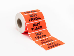 Etiquetas muy fragil adhesivas para envíos