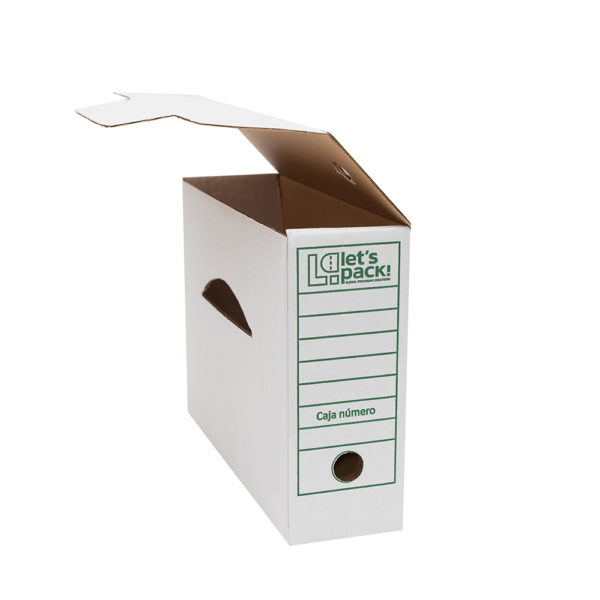 Caja Archivo Blanco Let's Pack 260x100x350mm facil de montar